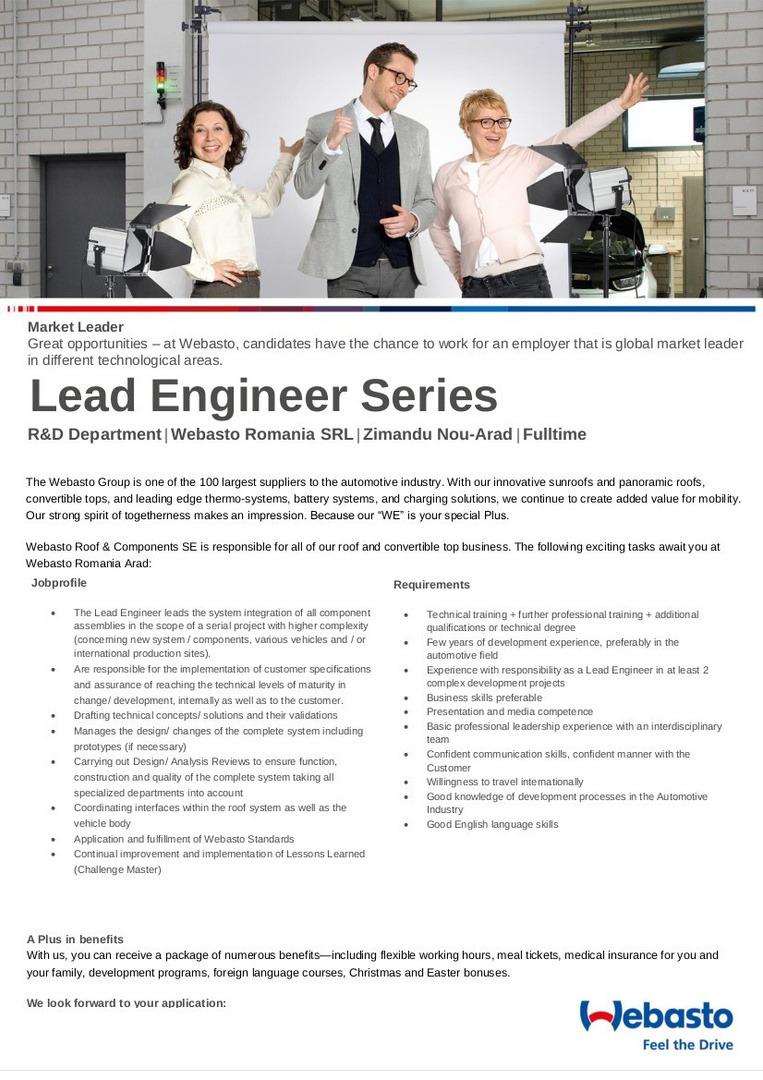 Lead engineer serie