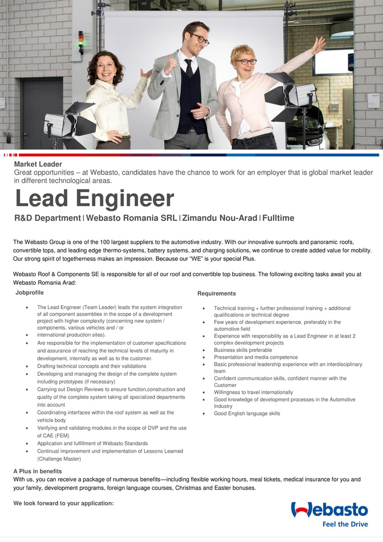 Lead engineer development