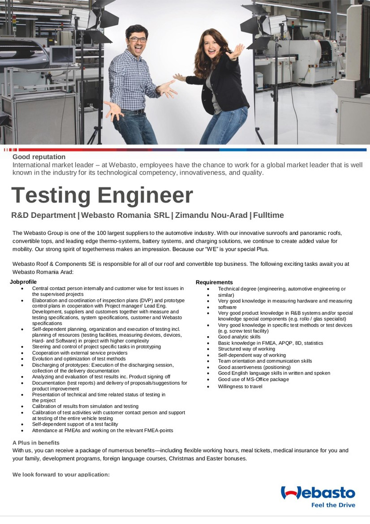 Testing engineer