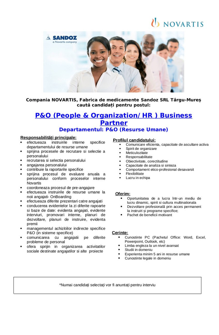 Anunt Job P&O BP