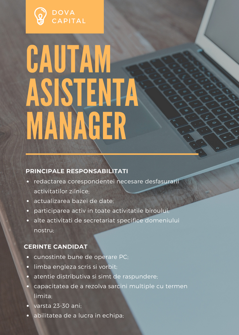 asistent manager Job Vacancy Announcement