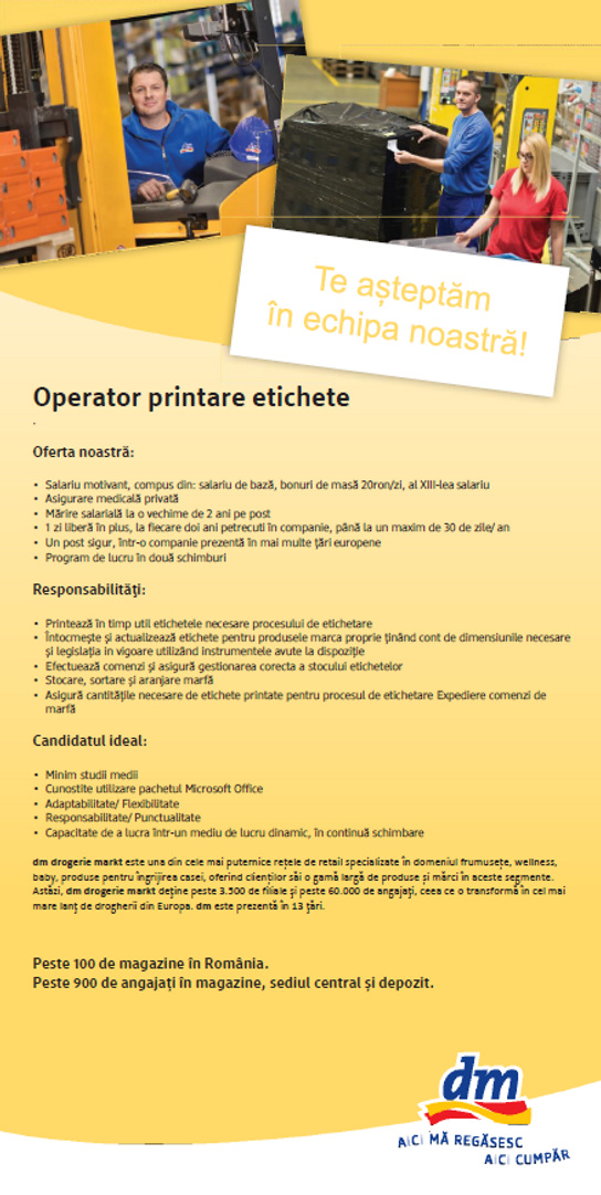 operator printare etichete