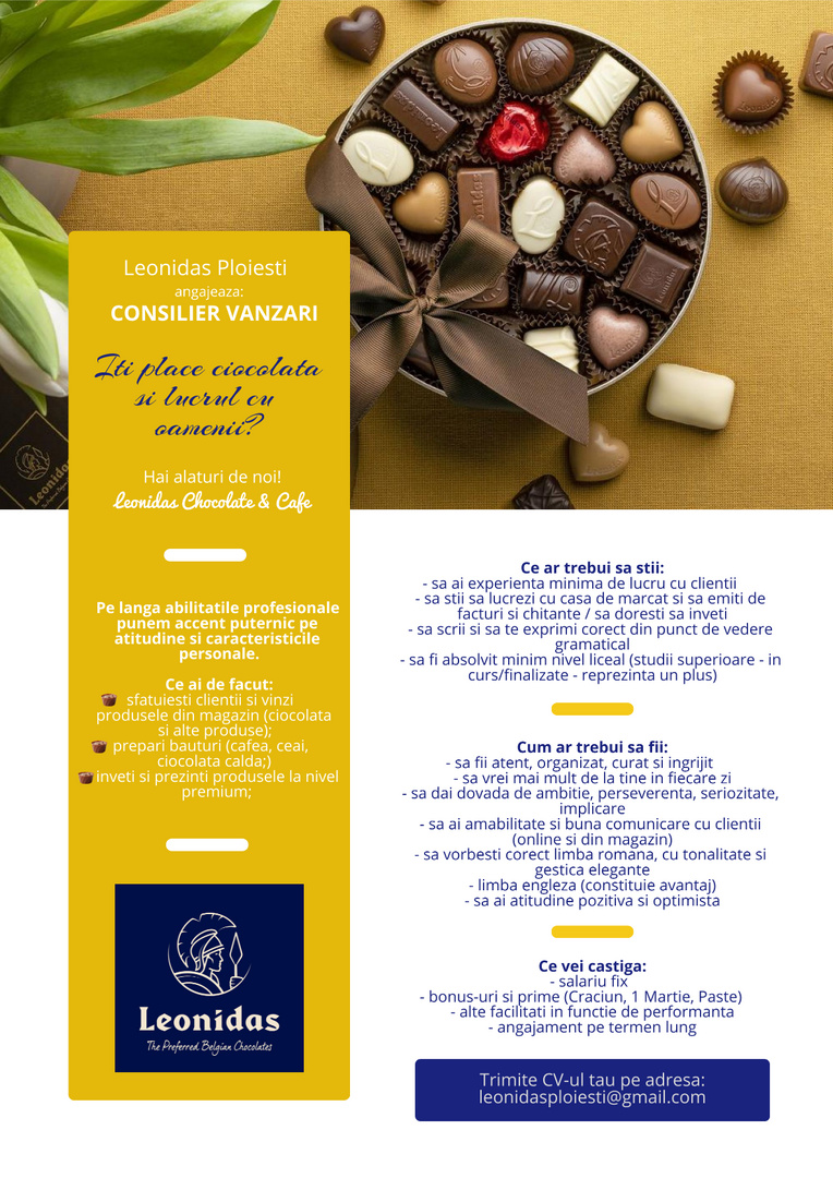 anunt angajare Leonidas Ploiesti (1)