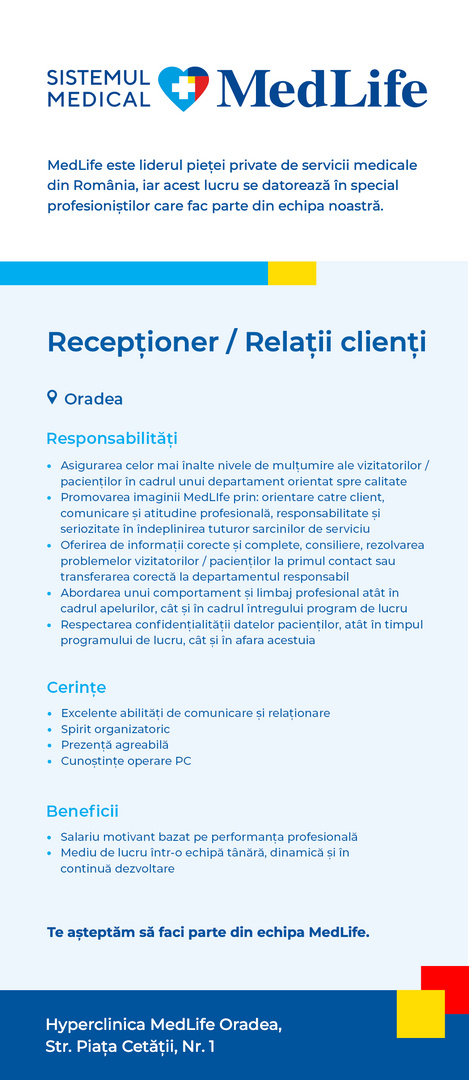 receptioner Oradea